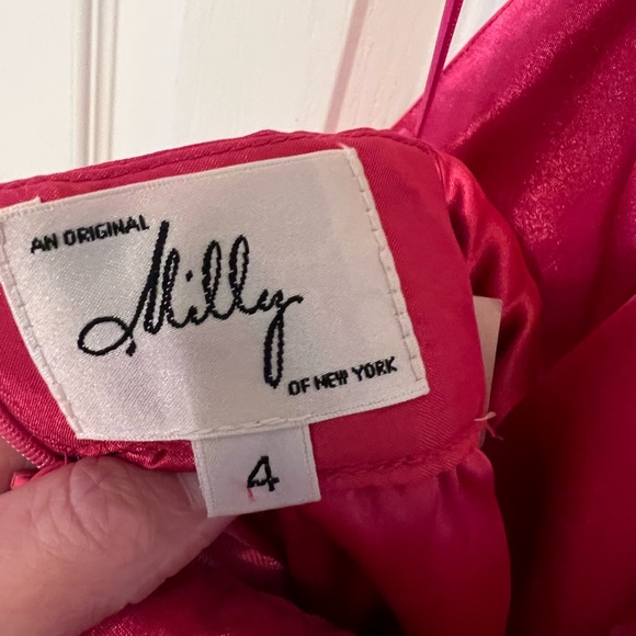NWT Milly size 4 backless pink and gold, silk halter mini dress - Picture 10 of 11